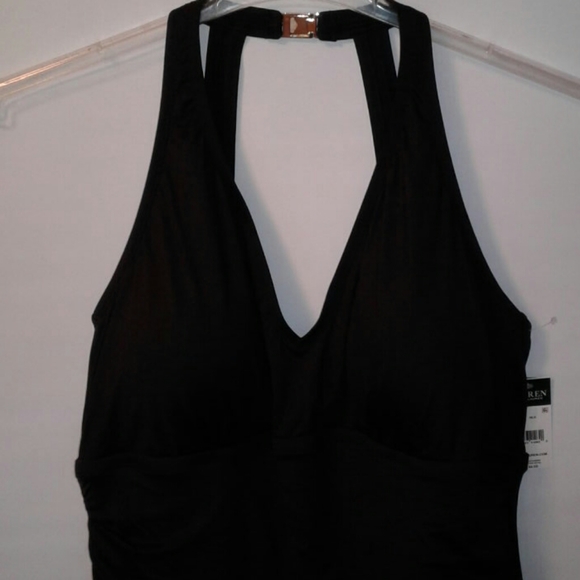 Ralph Lauren Black 1-piece Halter Swimsuit Plus - Picture 2 of 9